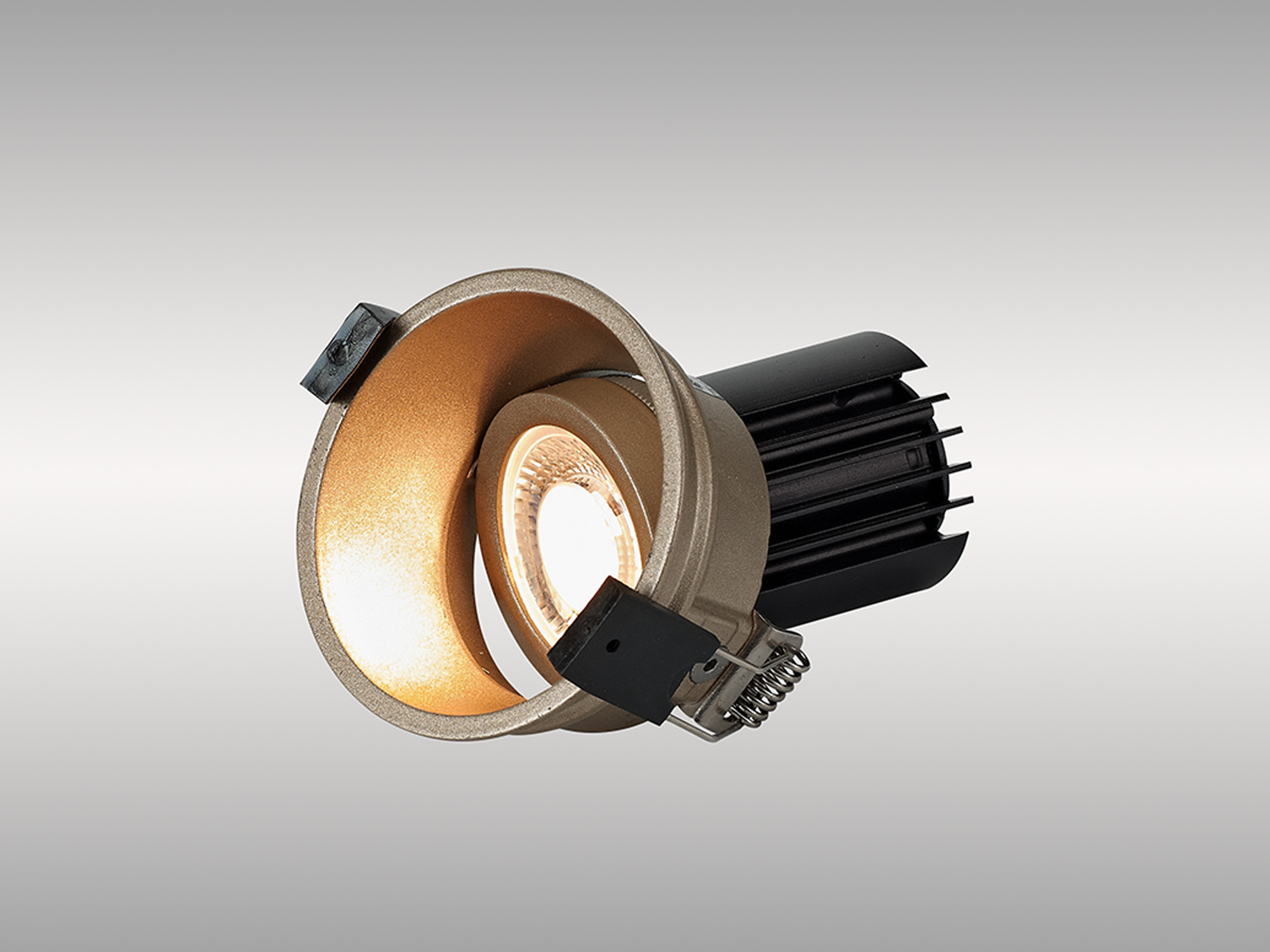 Bania A 12 Powered by Tridonic  12W 2700K 1200lm 36° CRI>90 LED Engine, 350mA Gold Adjustable Recessed Spotlight, IP20 DM201749  Dlux Bania A 12